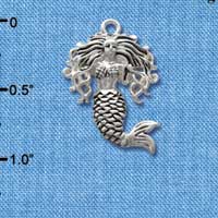 C2582* - Mermaid - Silver Charm (Left and Right) ( 6 charms per package )