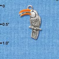 C2587* - Toucan - Silver Charm (Left and Right) ( 6 charms per package )