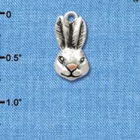 C2593 - Antiqued Bunny Head - Silver Charm ( 6 charms per package )