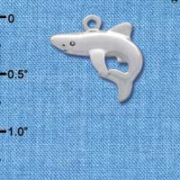 C2595+ - Shark - Silver Charm (3-D) ( 6 charms per package )