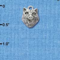 C2597 - Wolf Head - Silver Charm ( 6 charms per package )