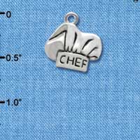 C2599 - Chef Hat - Silver Charm ( 6 charms per package )