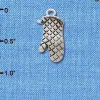 C2600 - Oven Mitt - Silver Charm ( 6 charms per package )