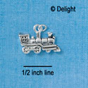 C2605+ - Train - Engine - Silver Charm (3-D) ( 6 charms per package )