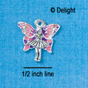 C2621 - Fairy Girl - Pink & Purple - Silver Charm