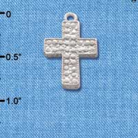 C2695 - Cross - Faux Stone Look - Silver Charm