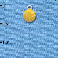 C2767 - Mini Enamel Water Polo Ball Charm - Silver Charm