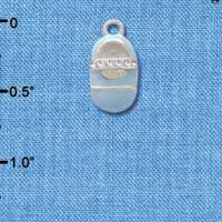 C2794+ - Light Blue Enamel Baby Shoe with Stone Strap - Silver Charm ( 6 charms per package )