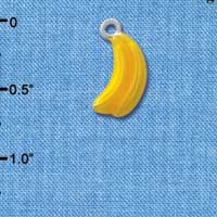 C2798+ - 3-D Yellow Enamel Bananas - Silver Charm ( 6 charms per package )