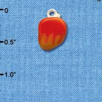 C2799+ - 3-D Enamel Mango - Silver Charm ( 6 charms per package )