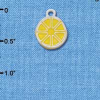 C2803+ - 3-D Yellow Enamel Lemon - Silver Charm ( 6 charms per package )