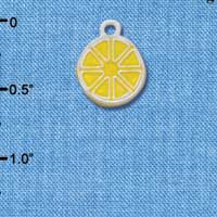 C2803+ - 3-D Yellow Enamel Lemon - Silver Charm ( 6 charms per package )