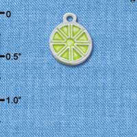 C2804+ - 3-D Green Enamel Lime - Silver Charm ( 6 charms per package )
