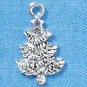 C2814 - Antiqued Silver Christmas Tree - Silver Charm ( 6 charms per package )