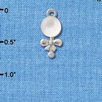 C2824+ - Clear Frosted Baby Rattle - Silver Charm ( 6 charms per package )