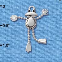 C2861 - Silver Floppy Frog - Silver Charm ( 6 charms per package )