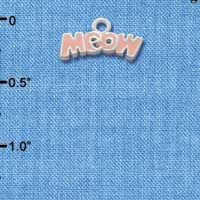 C2880 - Light Pink Meow - Silver Charm ( 6 charms per package )