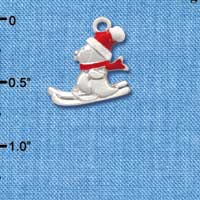 C2894+ - Silver Penguin on Skis - 2 Sided - Silver Charm (6 charms per package)