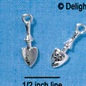 C2901+ - 3-D Silver Garden Shovel - Silver Charm (6 charms per package)