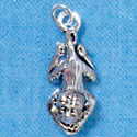 C2905+ - Antiqued Silver Hanging Monkey - Silver Charm (6 charms per package)