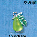 C2917 - Green Resin Pear - Silver Charm (6 charms per package)