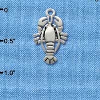 C2961 - Antiqued Silver Lobster Charm - Silver Charm (6 charms per package)