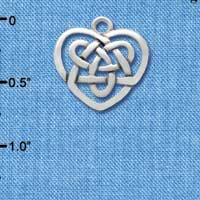 C2963 - Silver Celtic Knot Heart - Silver Charm (6 charms per package)