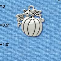 C2967 - Antiqued Silver Pumpkin Charm - Silver Charm (6 charms per package)