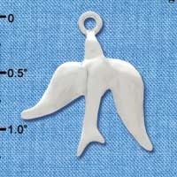 C2971+ - 3-D Silver Dove - Silver Charm (6 charms per package)