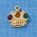 C3142 - Mardi Gras Crown with Swarovski Crystals - Gold Charm (6 per package)