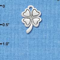 C3145 - Antiqued Silver Four Leaf Clover - Silver Charm (Left and Right) (6 per package)