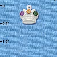 C3157 - Mardi Gras Crown with Swarovski Crystals - Silver Charm (6 per package)