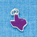 C3166 - Purple Mini Texas - Silver Charm (6 per package)