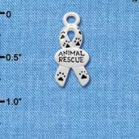 C3179 - Small Silver Ribbon with Paw Prints 