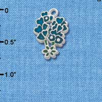 C3265 - Enamel Bluebonnet Flower - Silver Charm (6 charms per package)