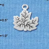 C3266 - Large Silver Leaf - Silver Charm (6 charms per package)