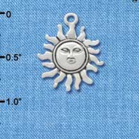 C3280 - Silver Sun - Silver Charm (6 charms per package)