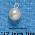 C3362+ - 8mm Glass Pearl with Fancy Eye Pin - Silver Charm (6 charms per package)
