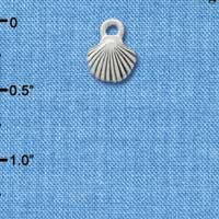 C3332+ - Mini Silver Sea Shell - 2 sided - Silver Charm (6 charms per package)