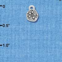 C3334+ - Mini Silver Sand Dollar - 2 Sided - Silver Charm (6 charms per package)