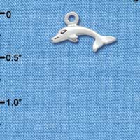 C3336+ - Mini Silver Dolphin - 3-D - Silver Charm (6 charms per package)