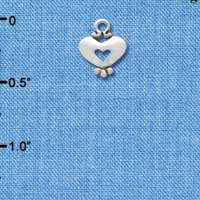 C3356+ - Mini Silver Heart with Cutout - 2 Sided - Silver Charm (6 charms per package)