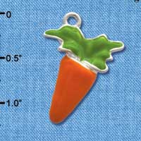 C3370 - Enameled Carrot - Silver Charm (6 charms per package)