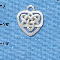 C3376 - Small Silver Celtic Heart Knot - Silver Charm (6 charms per package)