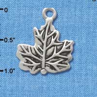 C3378+ - Silver Maple Leaf - 2 Sided - Silver Charm (6 charms per package)