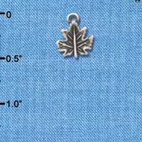 C3418 - Mini 2 Sided Antiqued Leaf - Silver Charm (6 charms per package)