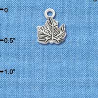 C3422 - Mini 2 Sided Antiqued Leaf - Silver Charm (6 charms per package)