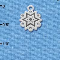 C3447 - Antiqued Snowflake - 2 Sided - Silver Charm (6 charms per package)