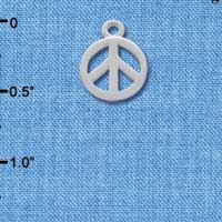 C3471 tlf - Silver Peace Sign - Im. Rhodium Charm