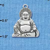 C3495 tlf - Large Silver Happy Buddha - Silver Pendant (2 per package)